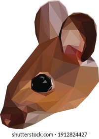 Geometrical illustration of a brown mouse isolated