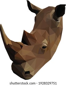 Geometrical illustration of a brown red African Rhinoceros 