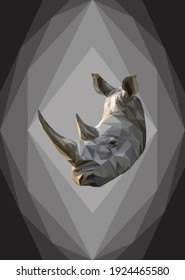 Geometrical illustration of a rhino head