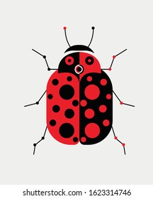 Geometrical insects vector graphic red and black vector graphic.