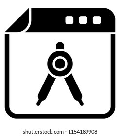 
Geometrical instruments on a web page characterizing web designing process 
