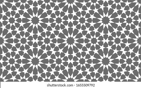 Geometrical Islamic Seamless Pattern for decoration greeting card or interior. Vector Illustration.