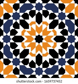 Geometrical Islamic Seamless Pattern for decoration greeting card or interior. Vector Illustration.