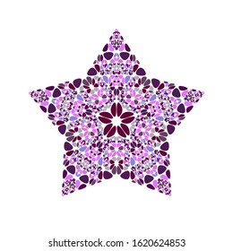 Geometrical isolated gravel star polygon - colorful ornamental pentagonal vector design element