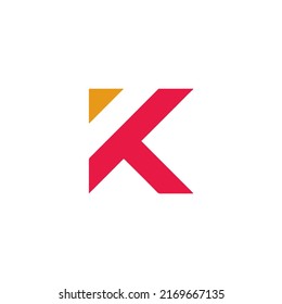 Geometrical K letter, icon, vector illustration