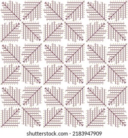 Geometrical leaf outline with dots on white background. Abstract modern geometric textured pattern.