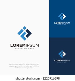 Geometrical letter IF with arrow logo vector