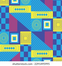 Geometrical Line Blue Ocean Pattern Background 