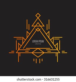 Geometrical line logo made in vector. Unique linear badge for your design. Geometrical abstract template.