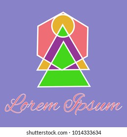 Geometrical line logotype. Unique linear badge for your design. Geometrical abstract template concept icon