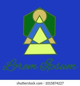 Geometrical line logotype. Unique linear badge for your design. Geometrical abstract template concept icon