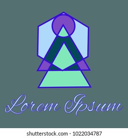 Geometrical line logotype. Unique linear badge for your design. Geometrical abstract template concept icon