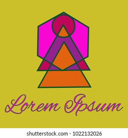 Geometrical line logotype. Unique linear badge for your design. Geometrical abstract template concept icon