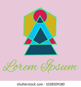 Geometrical line logotype. Unique linear badge for your design. Geometrical abstract template concept icon