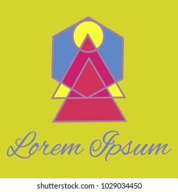 Geometrical line logotype. Unique linear badge for your design. Geometrical abstract template concept icon