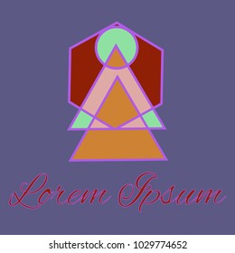 Geometrical line logotype. Unique linear badge for your design. Geometrical abstract template concept icon