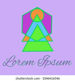 Geometrical line logotype. Unique linear badge for your design. Geometrical abstract template concept icon