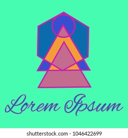 Geometrical line logotype. Unique linear badge for your design. Geometrical abstract template concept icon