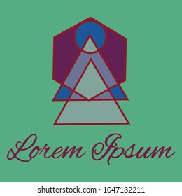 Geometrical line logotype. Unique linear badge for your design. Geometrical abstract template concept icon