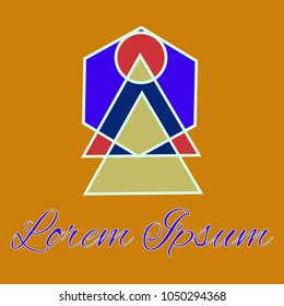 Geometrical line logotype. Unique linear badge for your design. Geometrical abstract template concept icon