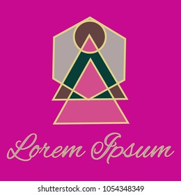 Geometrical line logotype. Unique linear badge for your design. Geometrical abstract template concept icon