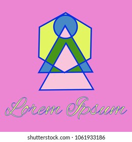 Geometrical line logotype. Unique linear badge for your design. Geometrical abstract template concept icon