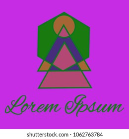 Geometrical line logotype. Unique linear badge for your design. Geometrical abstract template concept icon