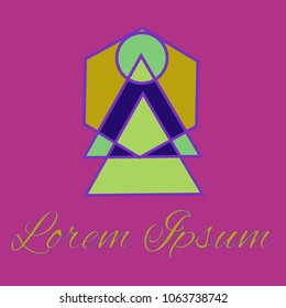 Geometrical line logotype. Unique linear badge for your design. Geometrical abstract template concept icon