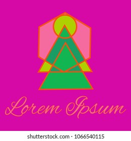 Geometrical line logotype. Unique linear badge for your design. Geometrical abstract template concept icon