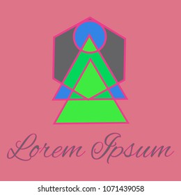 Geometrical line logotype. Unique linear badge for your design. Geometrical abstract template concept icon