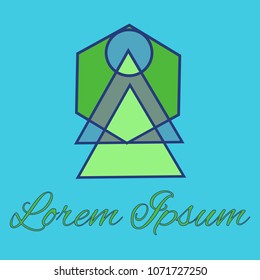 Geometrical line logotype. Unique linear badge for your design. Geometrical abstract template concept icon