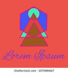 Geometrical line logotype. Unique linear badge for your design. Geometrical abstract template concept icon