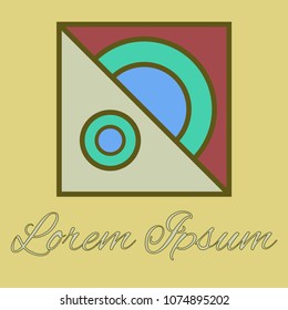 Geometrical line logotype. Unique linear badge for your design. Geometrical abstract template concept icon