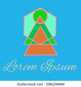 Geometrical line logotype. Unique linear badge for your design. Geometrical abstract template concept icon