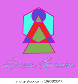 Geometrical line logotype. Unique linear badge for your design. Geometrical abstract template concept icon