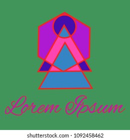 Geometrical line logotype. Unique linear badge for your design. Geometrical abstract template concept icon