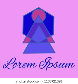 Geometrical line logotype. Unique linear badge for your design. Geometrical abstract template concept icon