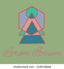 Geometrical line logotype. Unique linear badge for your design. Geometrical abstract template concept icon