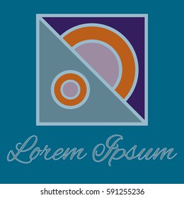 Geometrical line logotype. Unique linear badge for your design.  