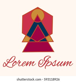 Geometrical line logotype. Unique linear badge for your design. Geometrical abstract template concept icon.