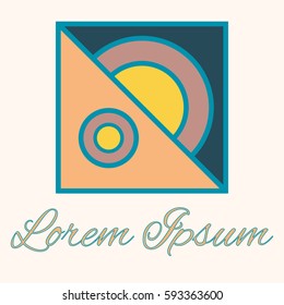 Geometrical line logotype. Unique linear badge for your design. Geometrical abstract template concept icon.