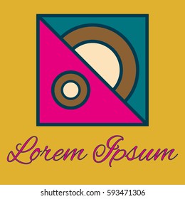 Geometrical line logotype. Unique linear badge for your design. Geometrical abstract template concept icon.