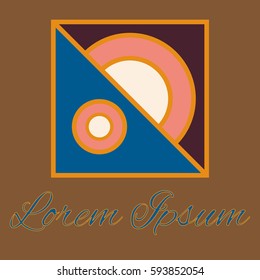 Geometrical line logotype. Unique linear badge for your design. Geometrical abstract template concept icon.