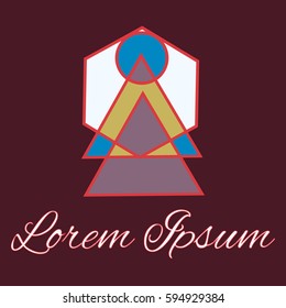 Geometrical line logotype. Unique linear badge for your design. Geometrical abstract template concept icon.