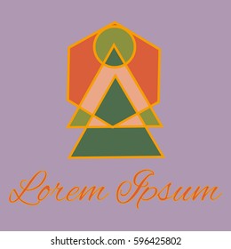 Geometrical line logotype. Unique linear badge for your design. Geometrical abstract template concept icon.