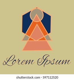 Geometrical line logotype. Unique linear badge for your design. Geometrical abstract template concept icon.