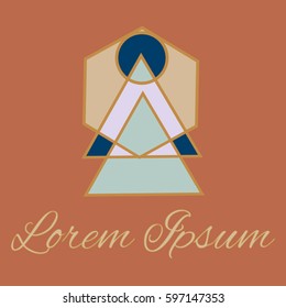 Geometrical line logotype. Unique linear badge for your design. Geometrical abstract template concept icon.