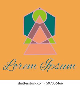 Geometrical line logotype. Unique linear badge for your design. Geometrical abstract template concept icon.