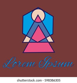 Geometrical line logotype. Unique linear badge for your design. Geometrical abstract template concept icon.