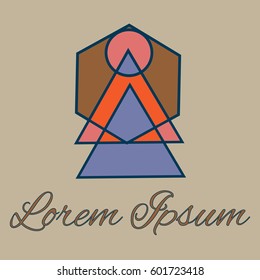 Geometrical line logotype. Unique linear badge for your design. Geometrical abstract template concept icon.
